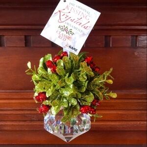Brand New Ganz Original Kissing Krystals Ornament Classic Red Mistletoe